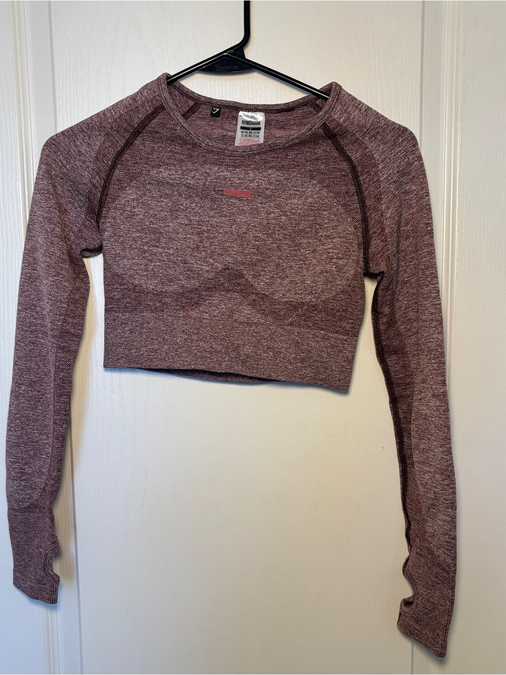 Gymshark Mauve Heather Long-Sleeve Crop Top